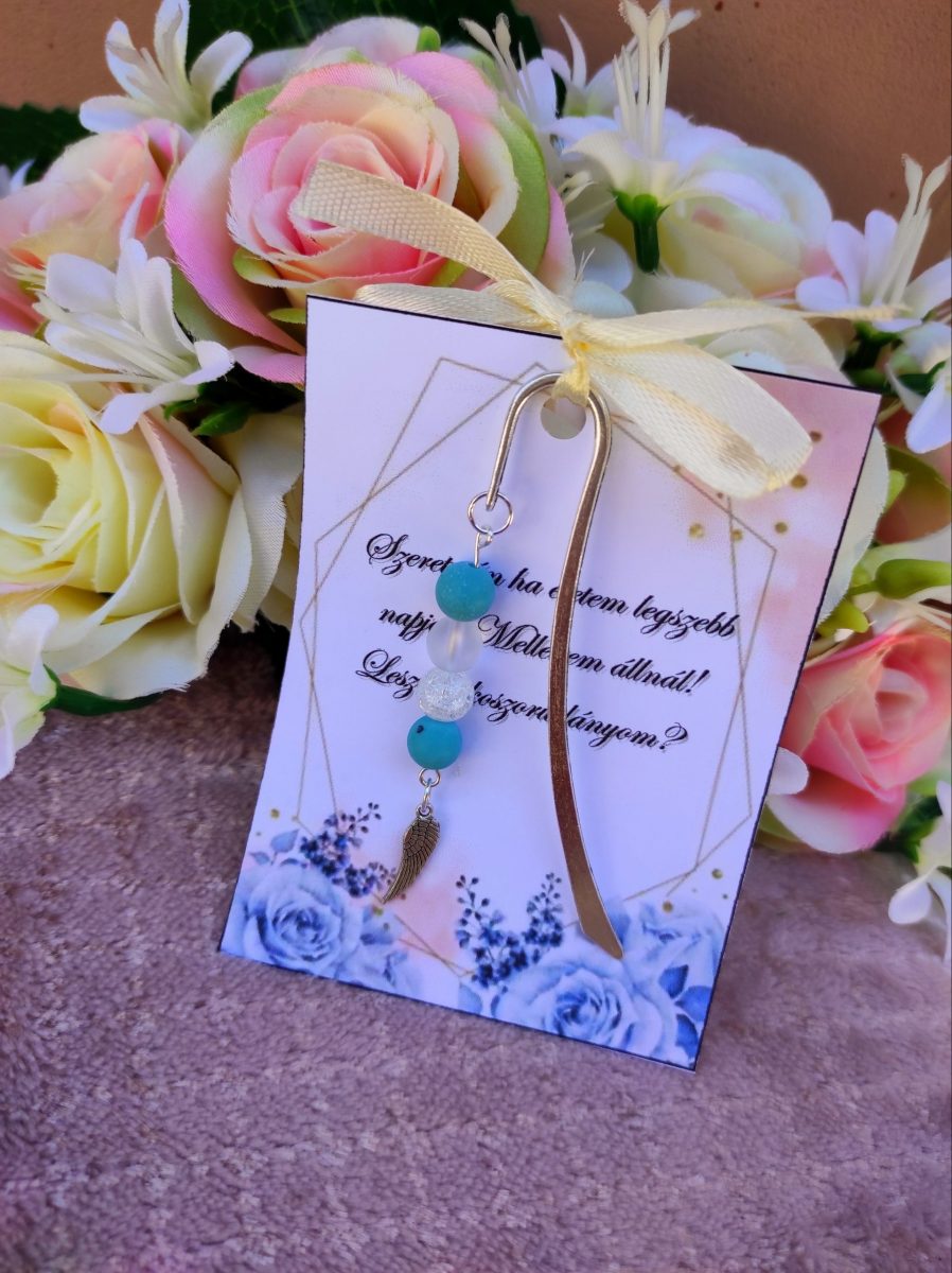 Esküvői felkérő ajándék könyvjelző